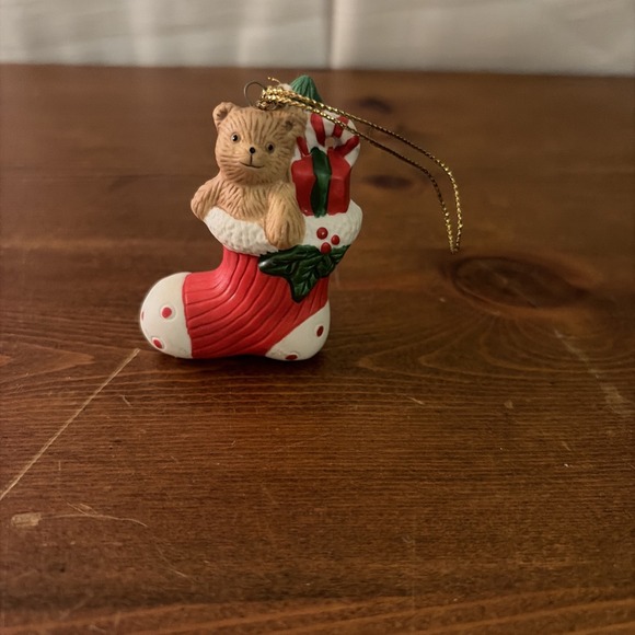 Other - Christmas Stocking‎ Bear Holly Present Ornament